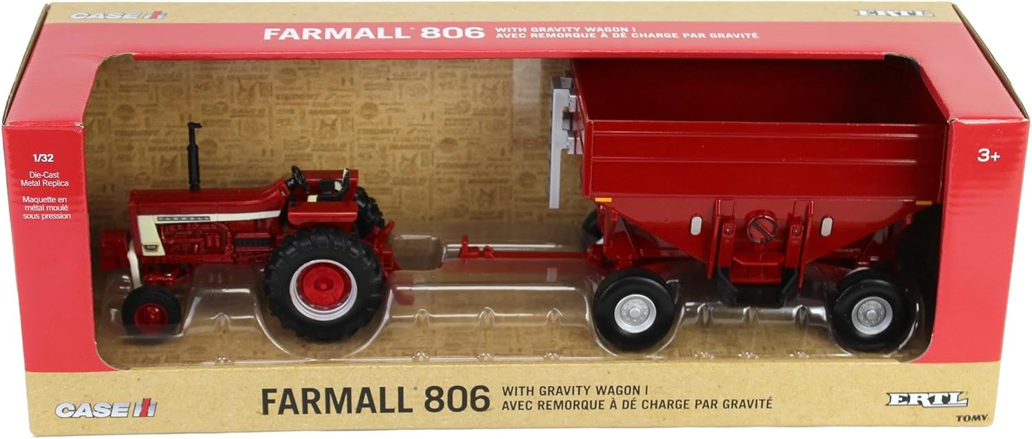 ERTL 1/32 IH Farmall 806 Tractor with Gravity Wagon 44435