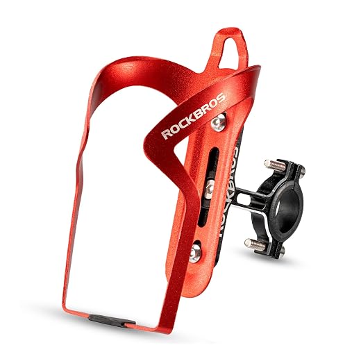 ROCKBROS Bike Cup Holder, 2-in-1 Bicycle Bottle Bracket Aluminum Alloy Water Bottle Cages, Universal Rotation Cup Drink Holders for Bike Handlebars, Motorcycle, MTB, Boat, Walker, Wheelchair, Stroller