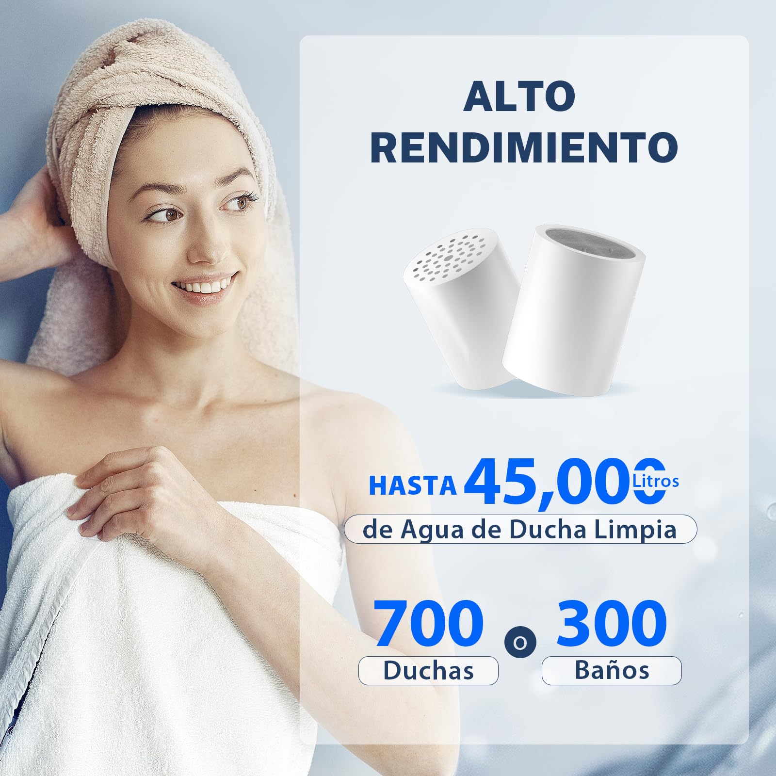 iSpring SF2S Filtro de Ducha de 33 Etapas, Filtro Universal de Alta Capacidad para Agua Dura, Elimina Cloro, Metales Pesados, Olores, Mejora la Piel, Suaviza el Cabello, Fortalece las Uñas