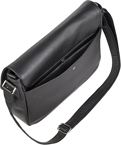 Miniatura 5 de Bolso de mensajero de cuero genuino para hombres - Maletín para portátil de 13 pulgadas - Bolsa de trabajo de viaje de negocios de piel de vaca
