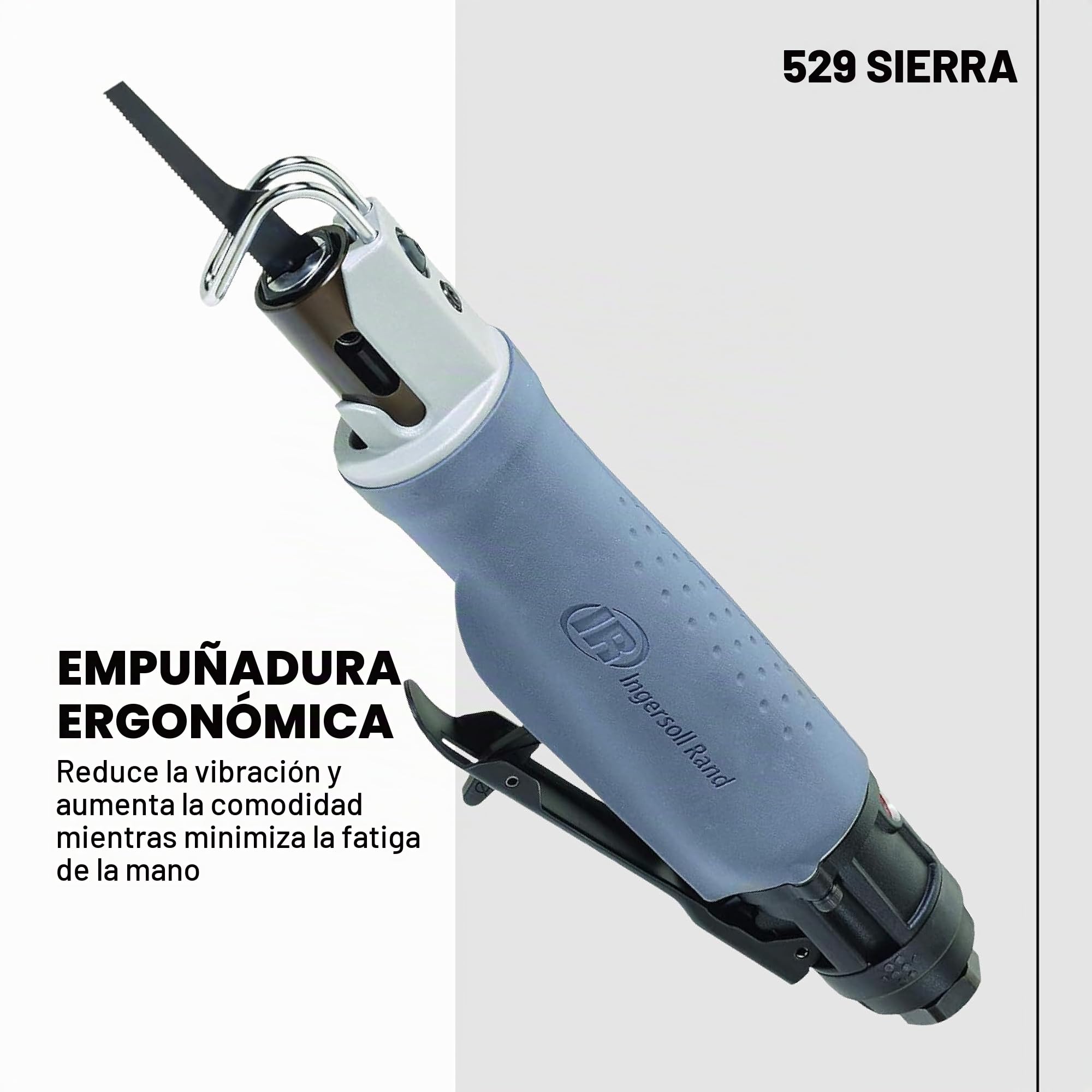 Ingersoll Rand Sierra Neumática Alternante 529, de Baja Vibración, de Aire Compromido, con Ángulo de Corte de 360º, 6 Hojas, 0,7 kg