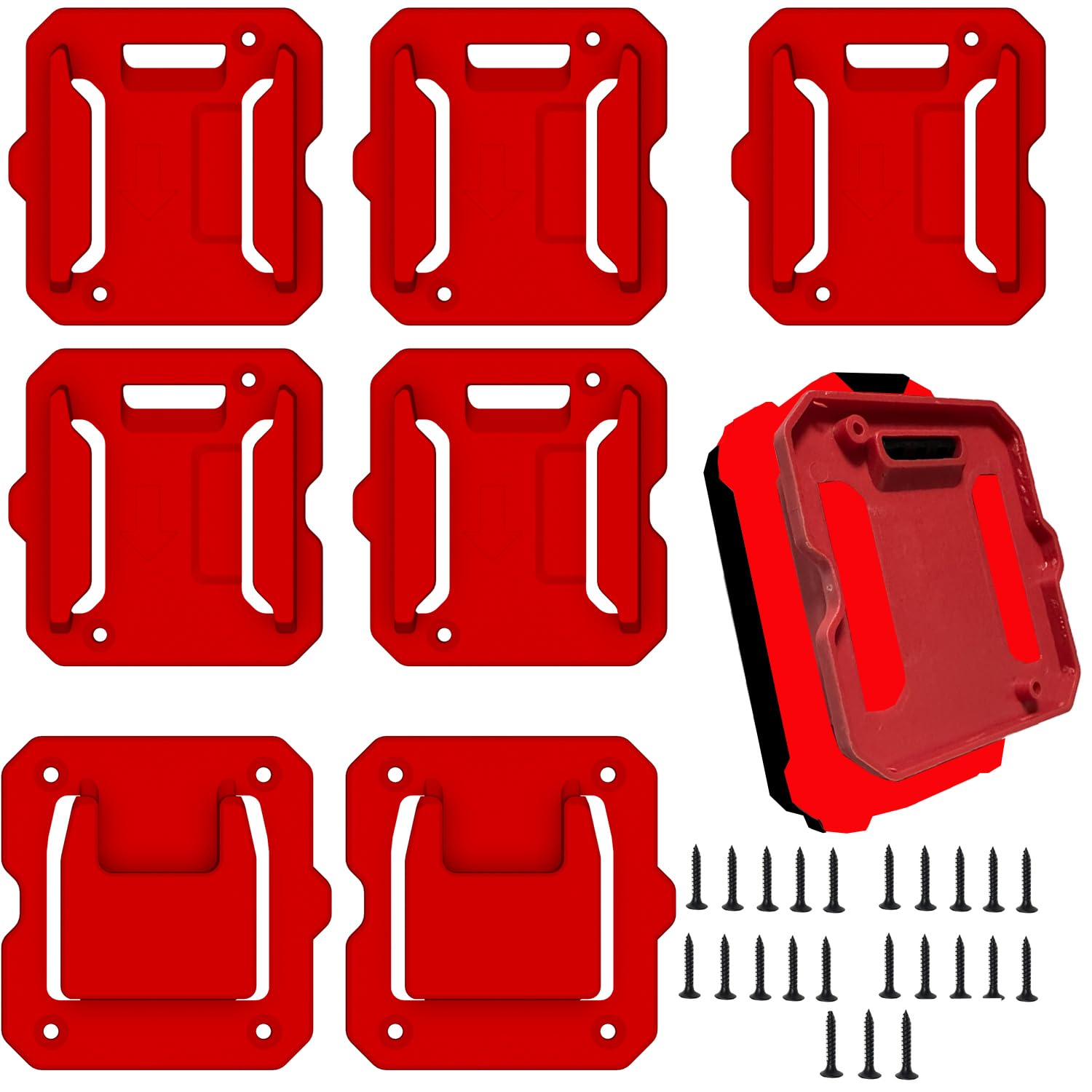 5 Pack Battery Holder for Craftsman 20V Battery Mounts Dock Hold-er (w/10 Screws, No Batt-ery) and 2 Pack Tools Drill Mount Rack Fit for V20 Craftsman 20V Li-ion Drill((No Tool)