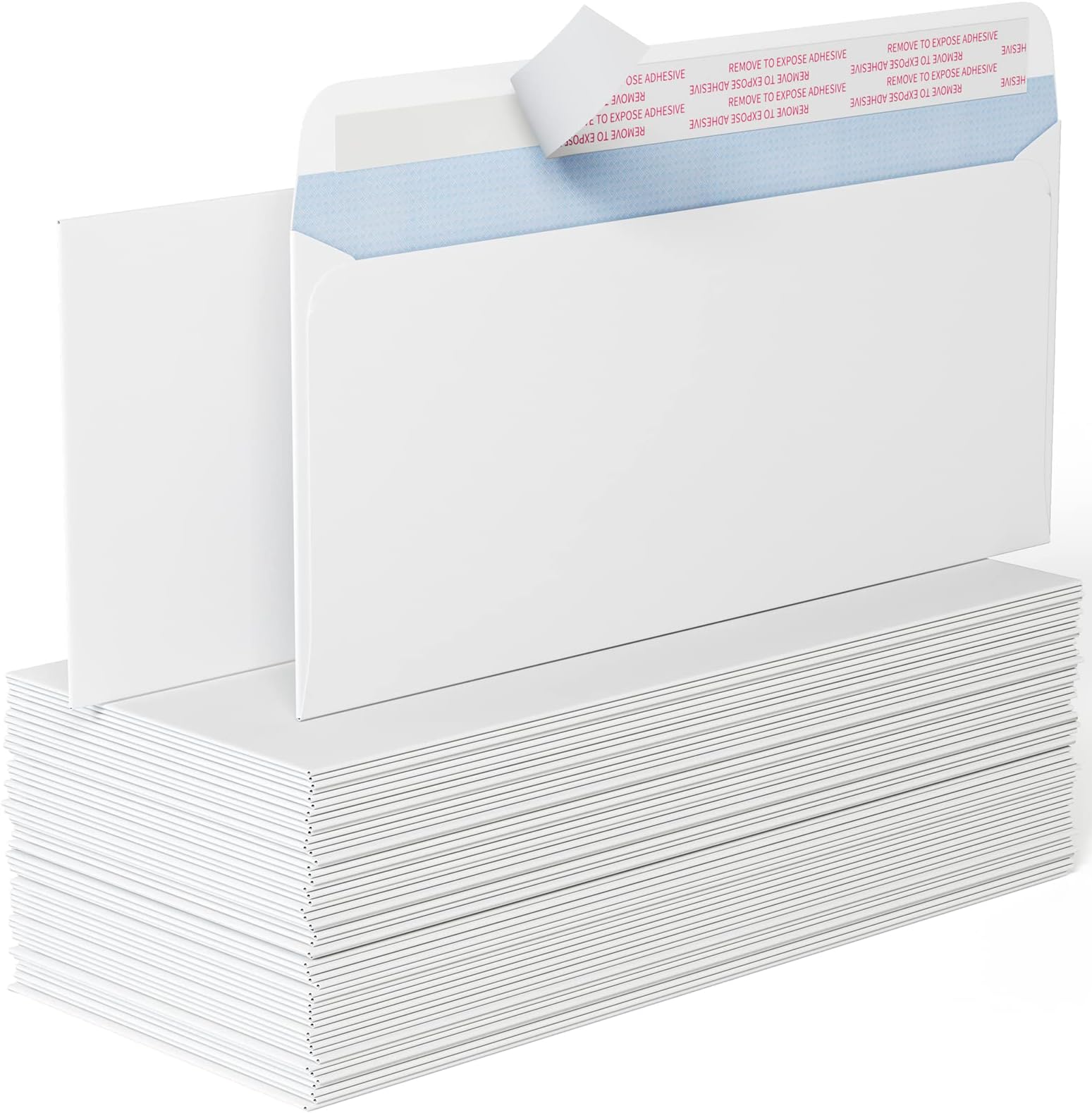 #10 Self Seal Security Envelopes, 110 Count, 4-1/8" x 9-1/2", 24 lb Paper, NO Window, White, Strip and Seal for Privacy & Business