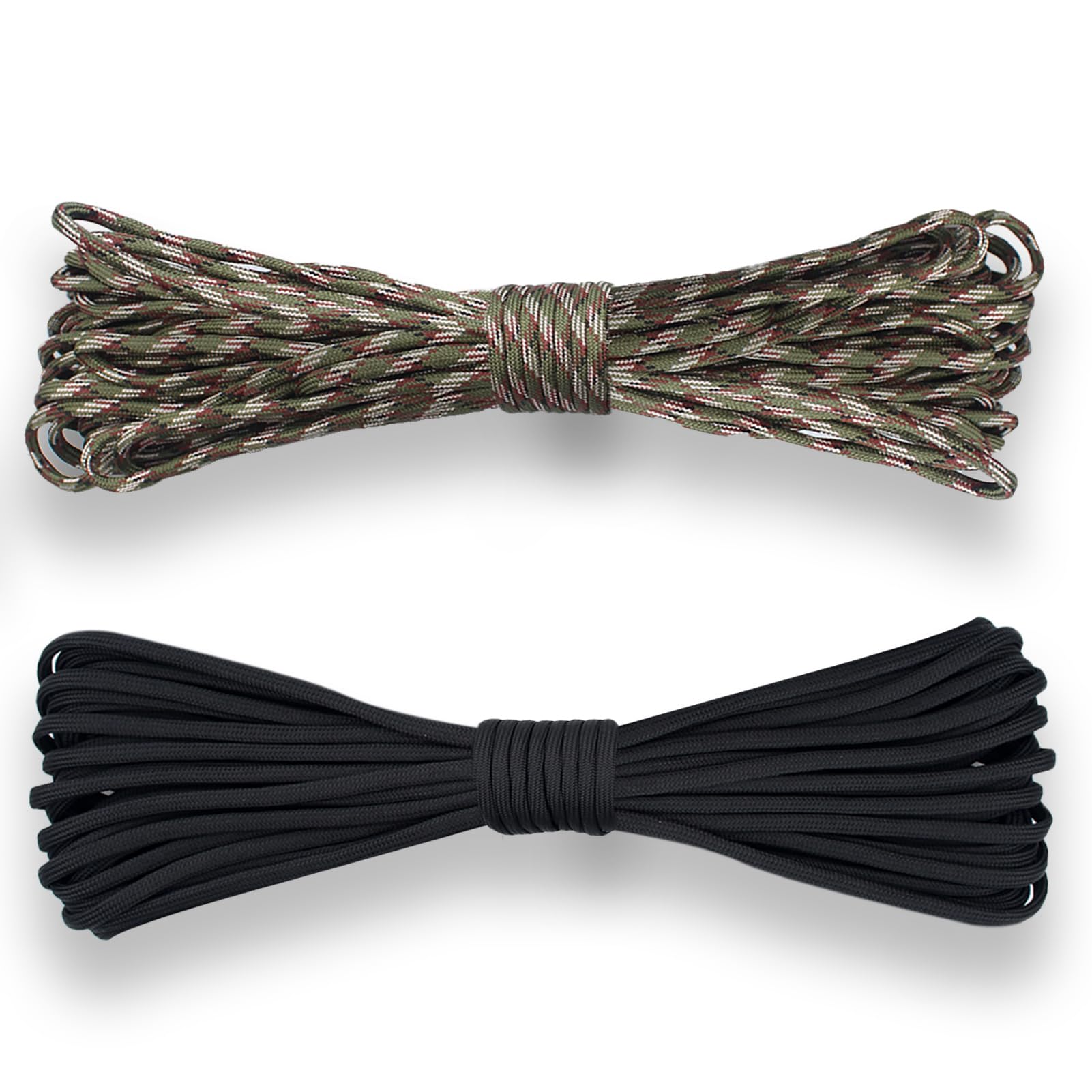 2 Pcs Paracorde 33 ft,Corde de Parachute,Corde de Gréement de 4 mm,Multifonction Paracordes,Corde Paracord,2 Couleurs,pour Bracelets DIY,Camping en Extérieur(7 Brins)