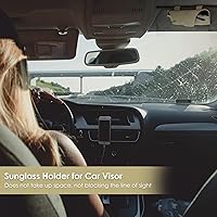 Vista 5 de Soporte para lentes de sol para visera de automóvil, clip de cuero para lentes de automóvil, accesorios para visera, soporte para lentes, 02-Beige