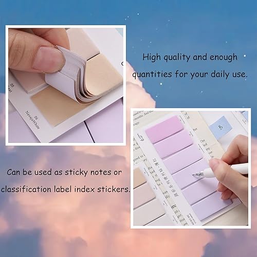 Miniatura 5 de 720 hojas de pestañas adhesivas pastel, pestañas de índice de tiras degradadas para anotar libros, pestañas de libro multicolor grabables y