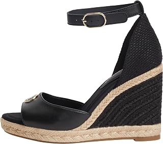 Tommy Hilfiger Damen Th Plate High Wedge Espad Fw0fw09517 Sandalen mit Absatz