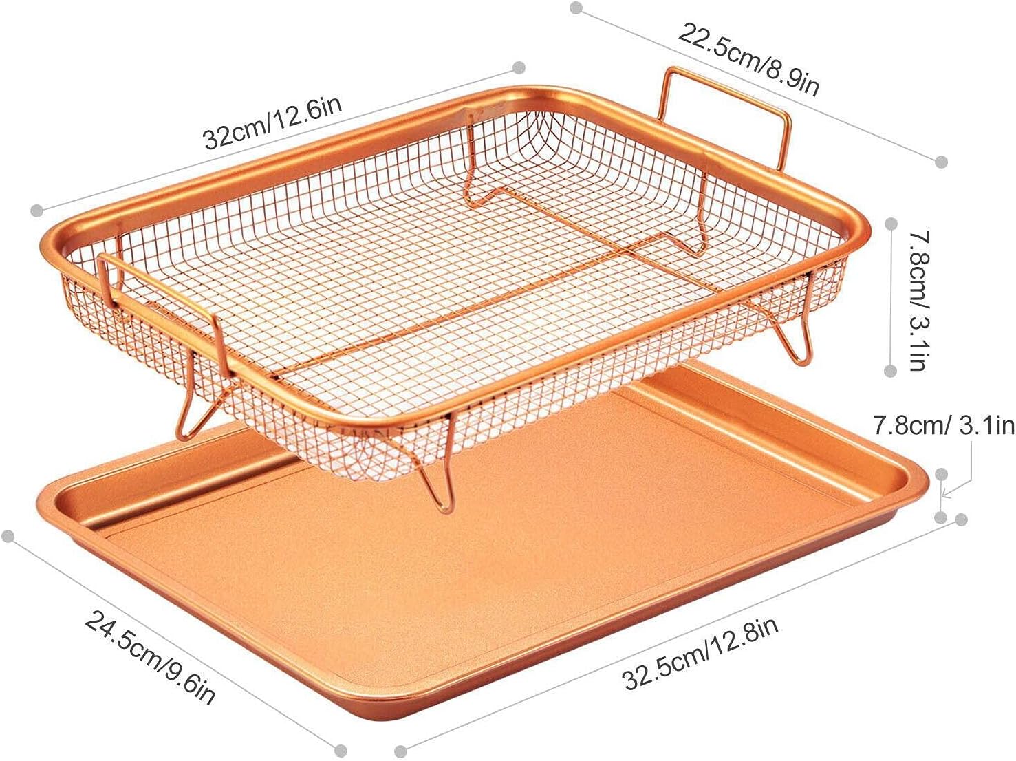 LKOP Copper Tray Cookie Sheet Tray Non Stick ScreenM Bakeware sets Sheet pan Baking tray Baking accessories