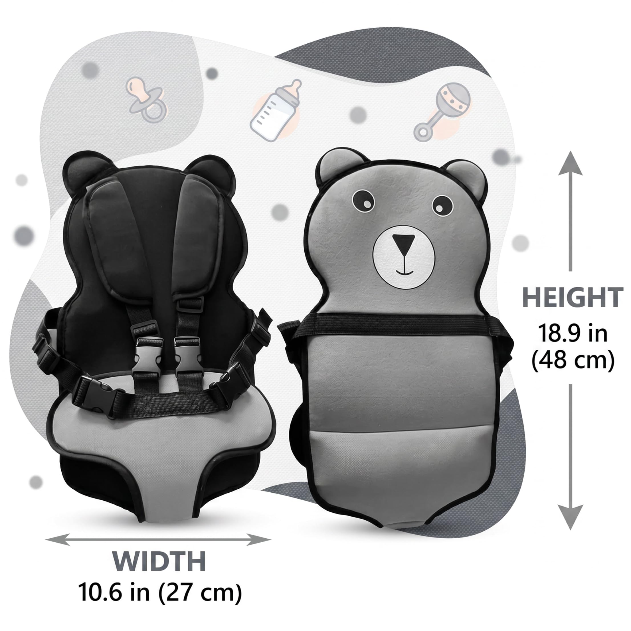 Siège de valise pour tout-petit, porte-bébé portable avec ceinture réglable pour bagages, enfants essentiels de voyage pour filles et garçons moins 15 kg, style 1.