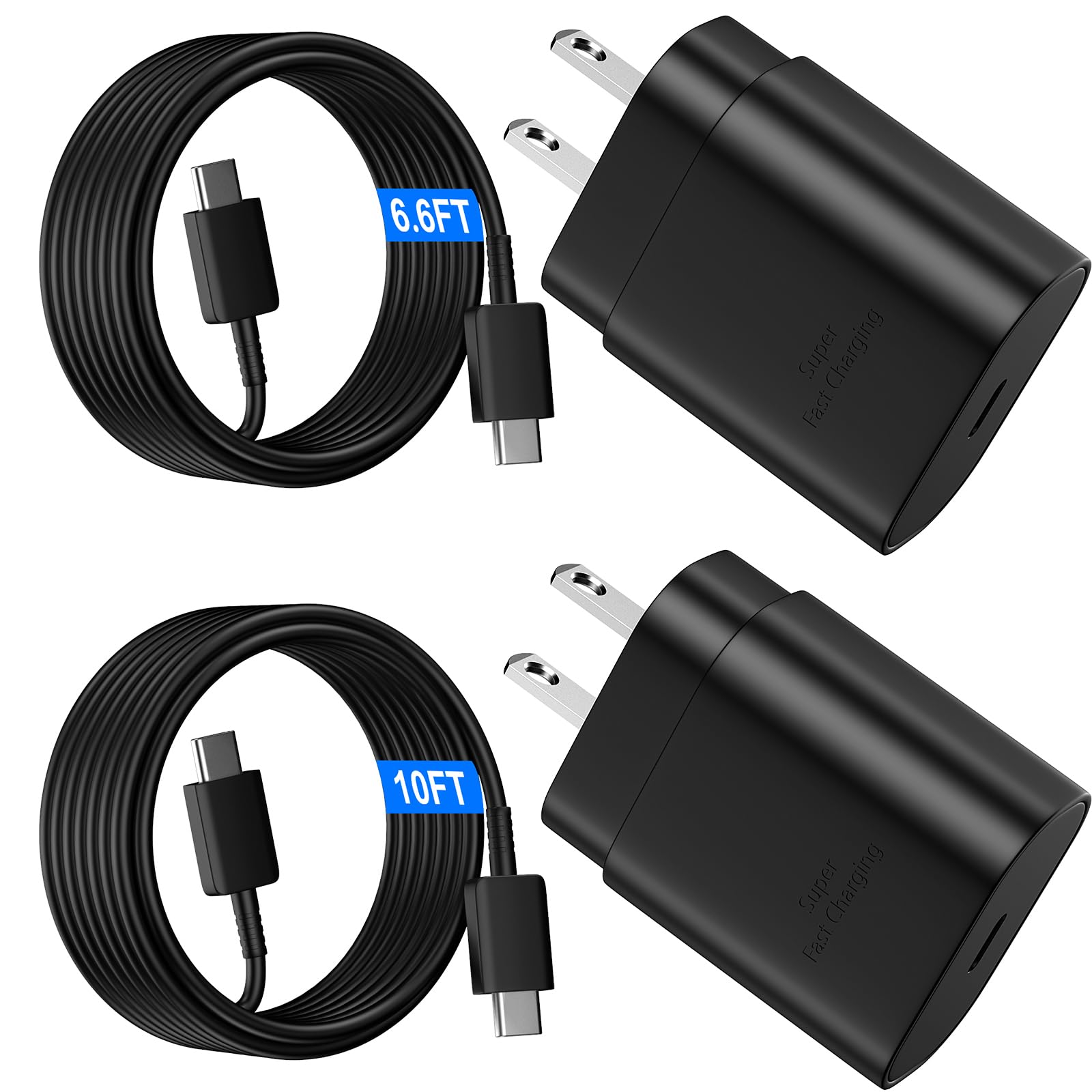 Super Fast USB Type C Charger Fast Charging, Android Phone Charger 10FT+6.6FT Cord with 25W USBC Block for Samsung Galaxy S25/S25 Ultra/S25+/S24/S24 Ultra/S24+/S23 Ultra/S23/S22/S21/S20/Note 20/10