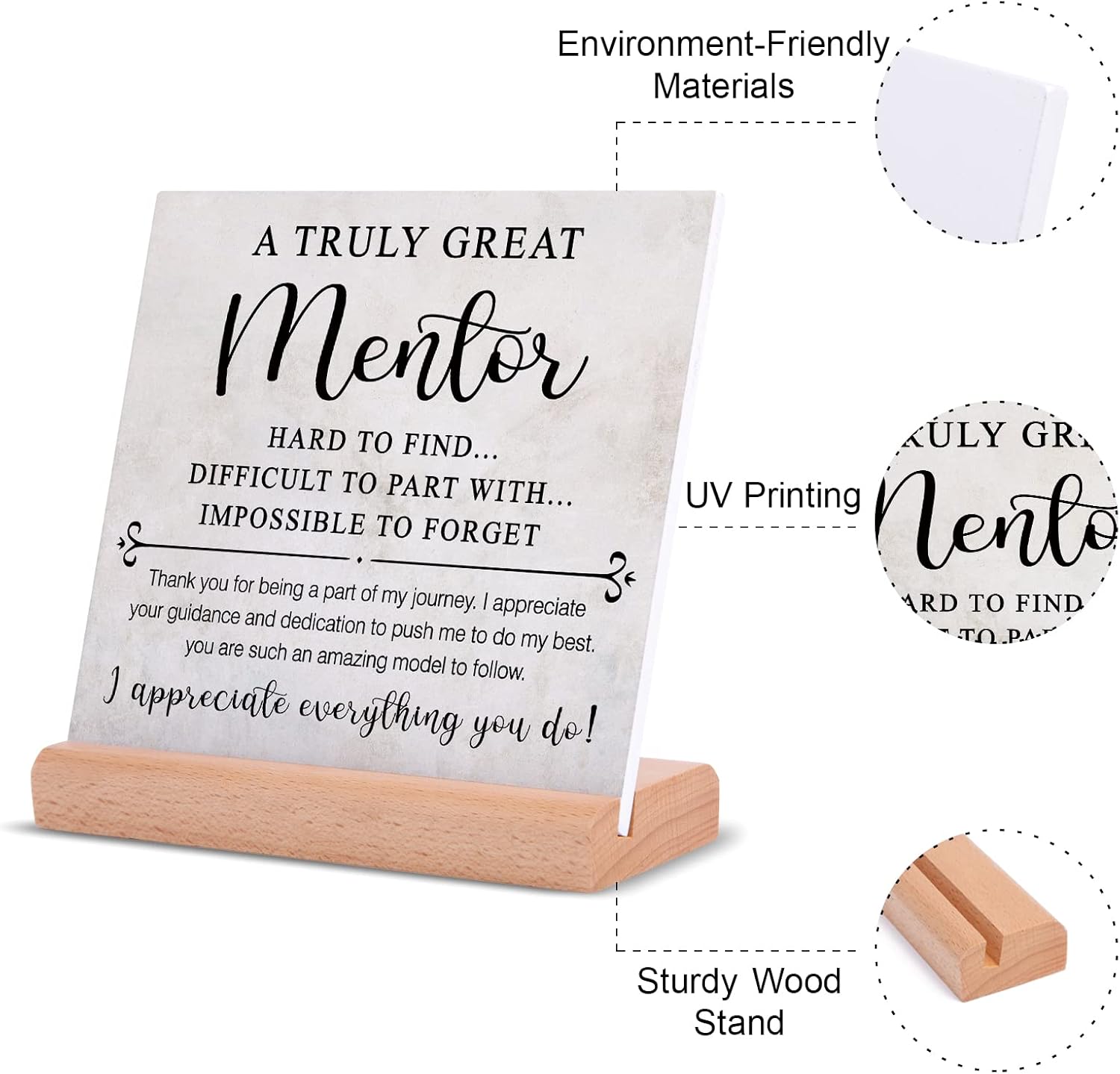 Afterprints Mentor Gifts for Women Men, Thank You Sign, Plaque With Stand, Leaving Going Away Retirement Appreciation Boss, Coworker, Teacher, Counselor, Coach, Supervisor - Image 5