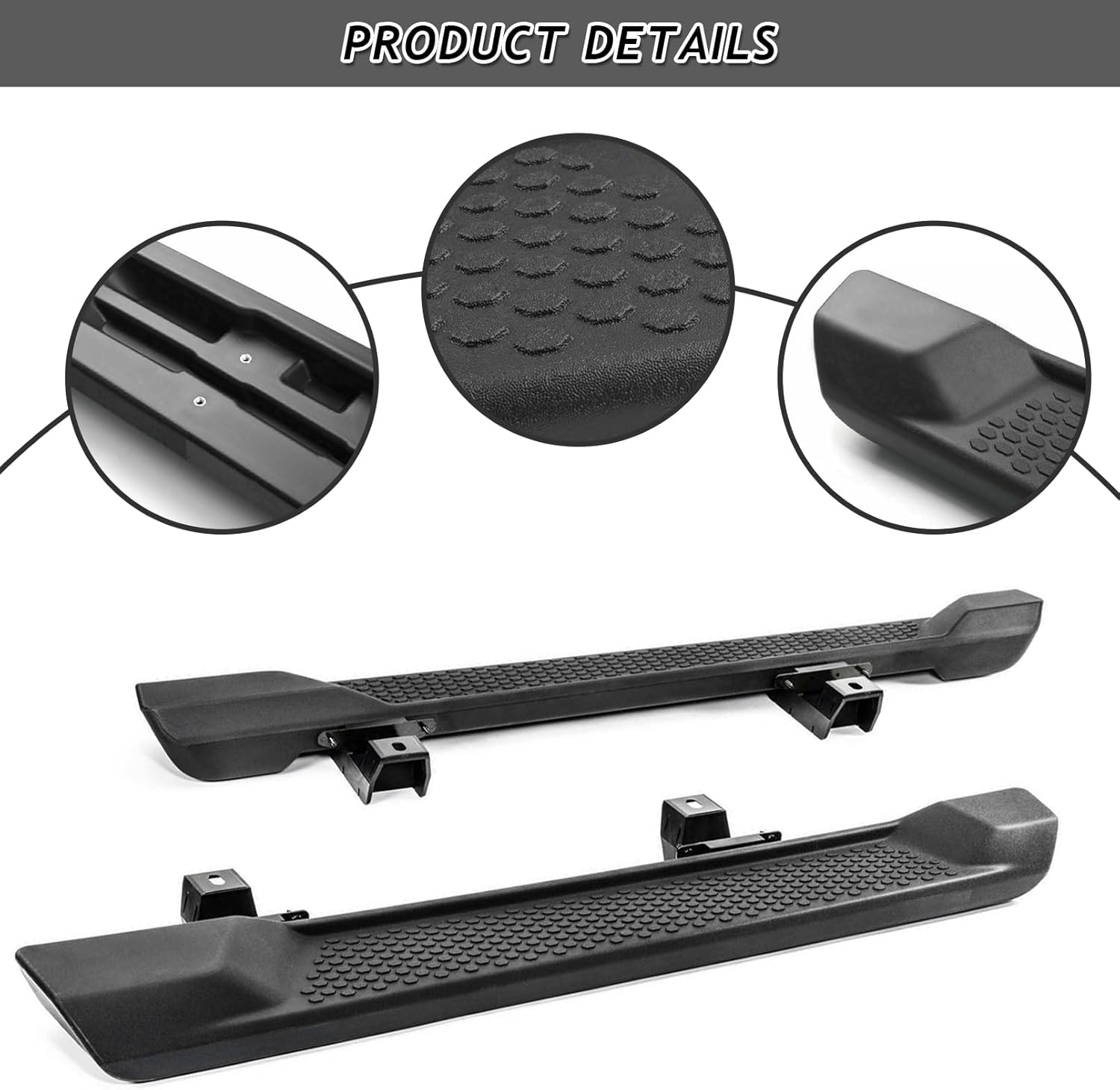 Running Boards Nerf Step Bar Side Steps Black Bolt-on Rock Sliders Compatible with 2018-2022 Jeep Wrangler JL JLU Sports Sahara Rubicon 2-Door Accessories