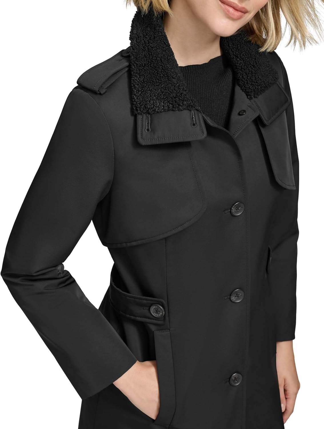 Andrew Marc Women's Classic Transitional Water-resistant Insulated Trench Coat - Image 5