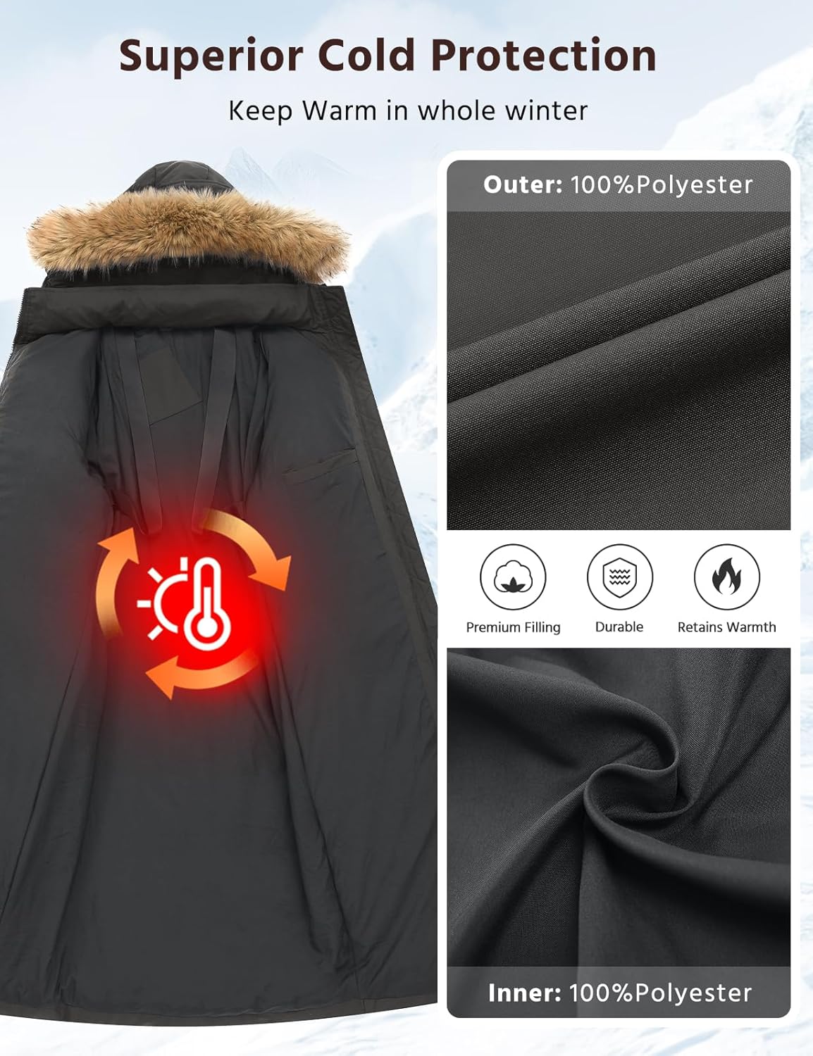 Long Winter Coats for Women Maxi Length Puffer Coat Warm Quilted Jacket Ladies Full Length Down Fur Hood Trendy 2026 - Image 4