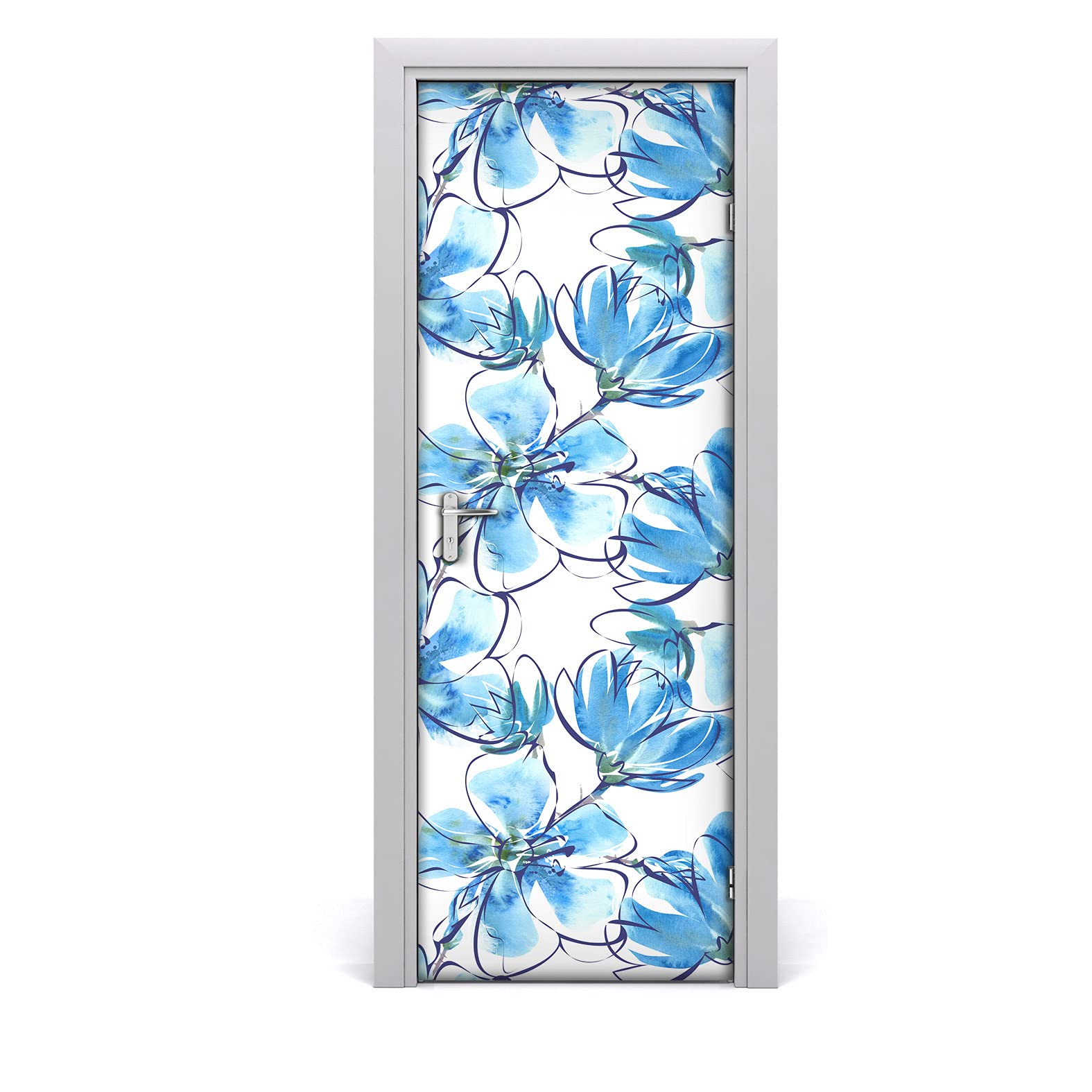 Papier peint de porte floral pour créer un salon zen et moderne au format 85x200cm