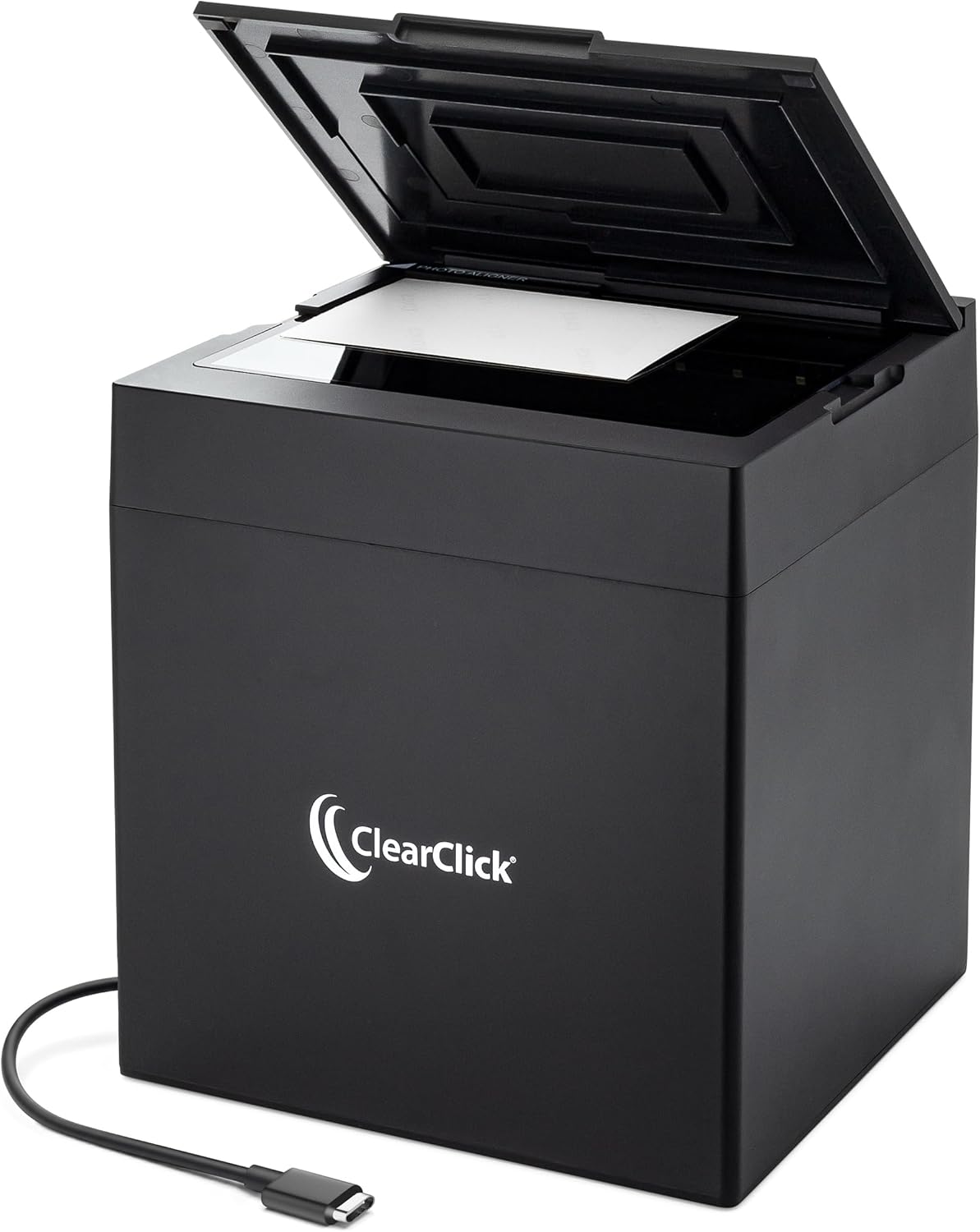ClearClick InstaScan Photo Scanner - Scans Each Photo Virtually Instantly - Compatible with 4x6, 5x7, & Smaller Photos - No Drivers Required - USB-C Connection - Software Included - for PC & Mac