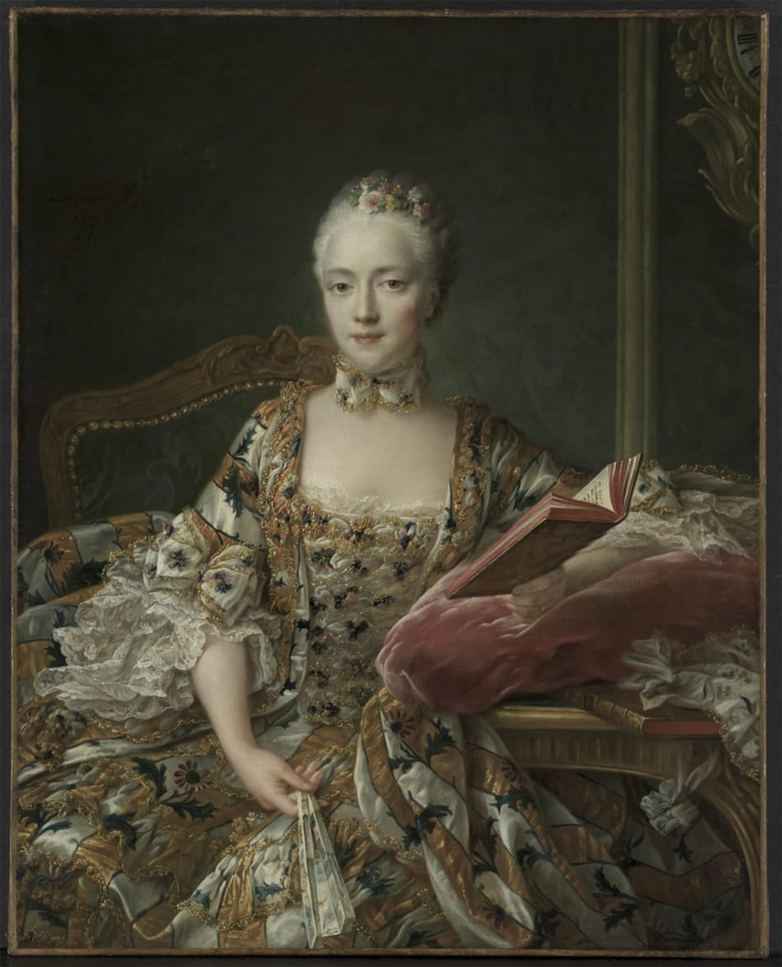 ARTXLXXBN Famous Painting Art Wall Decor Abstract Art Picture Portrait of the Marquise D'aguirandes by Francois Hubert Drouais Animal Pictures for Home Decor 60x90cm