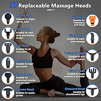 Vista 4 de TOLOCO Pistola de masaje, pistola de masaje de espalda mejorada de tejido profundo con 12 cabezas, masajeador eléctrico de percusión para aliviar