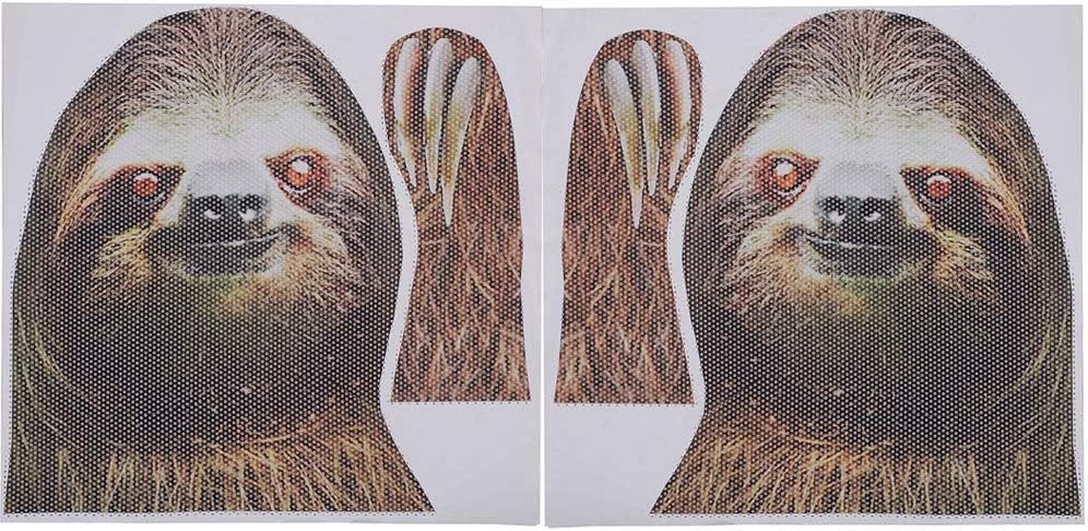Sloth Car Side Window Decal Vinyl Sticker Perforated Funny Car Window Decal Left and Right Side Window Cling, 12.99'' x 11.42''