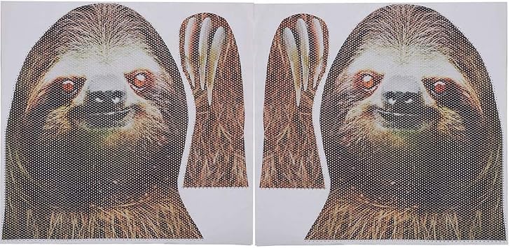 Sloth Car Side Window Decal Vinyl Sticker Perforated Funny Car Window Decal Left and Right Side Window Cling, 12.99'' x 11.42''