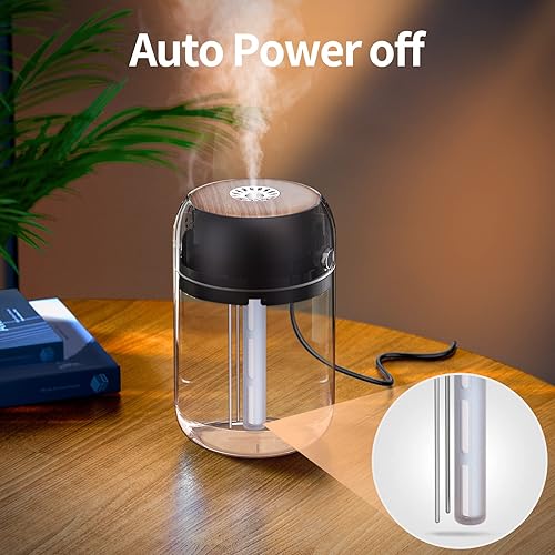 Miniatura 5 de SmartDevil Mini humidificador portátil, humidificador de plantas de escritorio de 16.9 fl oz, USB personal para dormitorio, oficina con luz