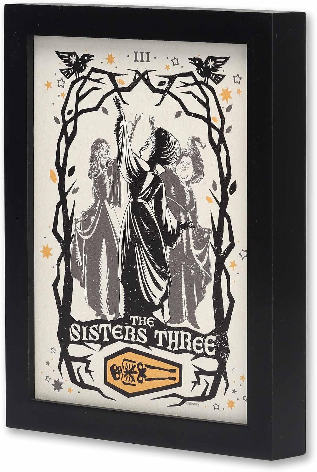 Disney Hocus Pocus The Sisters Three Framed Wood Wall Decor - Spooky Sanderson Sisters Decoration for Halloween Decor