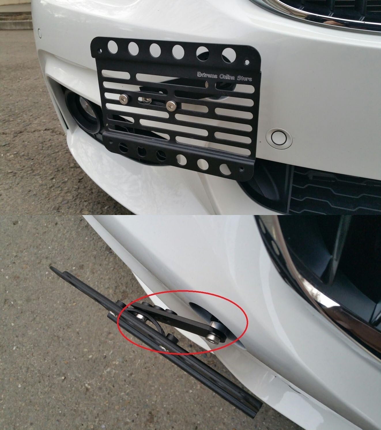 for 2013-2019 Cadillac ATS (with PDC) - Front Tow Hook License Plate W/Extension Bracket RELOCATOR Relocation Adaptor Holder Kit