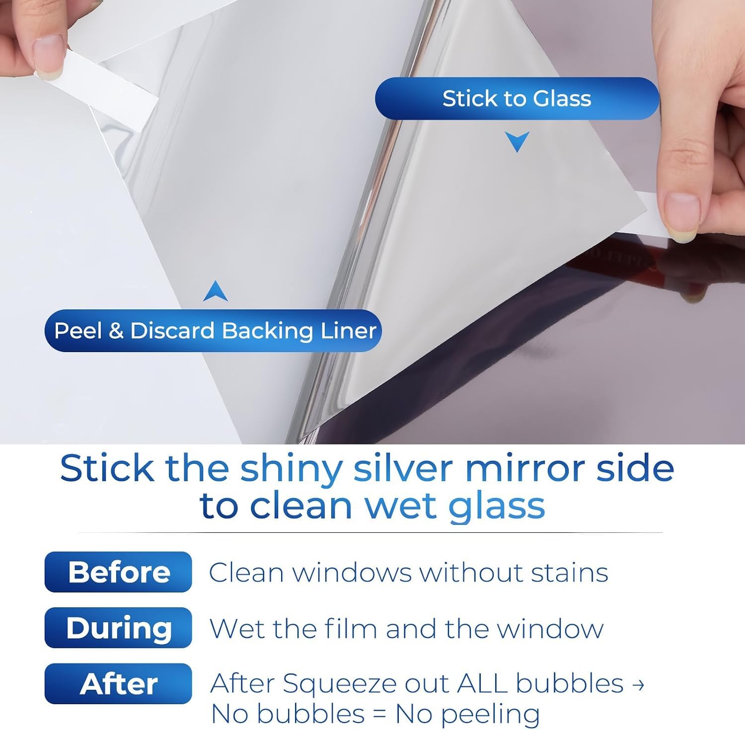 Lámina de espejo autoadhesiva, protección solar para ventana, protección visual, lámina reflectante para ventanas interiores, protección térmica, 99 % protección UV, protección solar (negro y