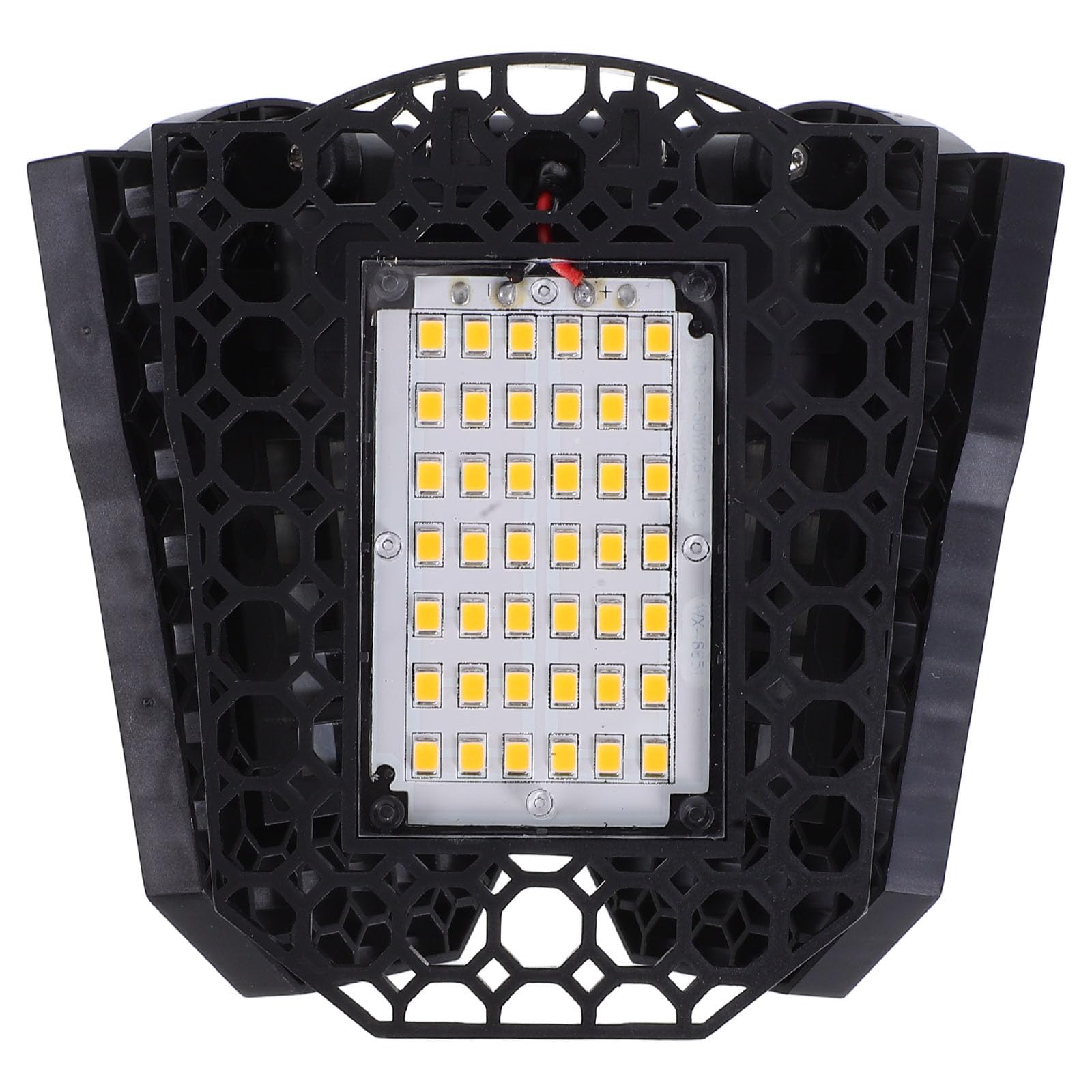 Veemoon LED Deformation Bay Light 60w Warm White Three-Leaf Folding Garage Ceiling Lamp for Workshop and Warehouse Lighting