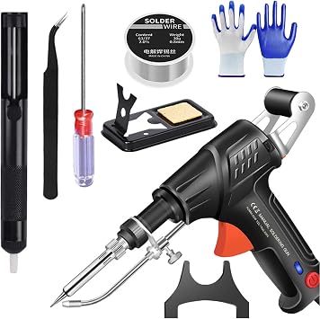Internally Heated Industrial Laser Welding Tools, 2025 New Industrial Laser Welding Machine, Automatic Tin Feeding, Internally Heated Manual Soldering Gun for Industrial & DIY Internal Heat-Black