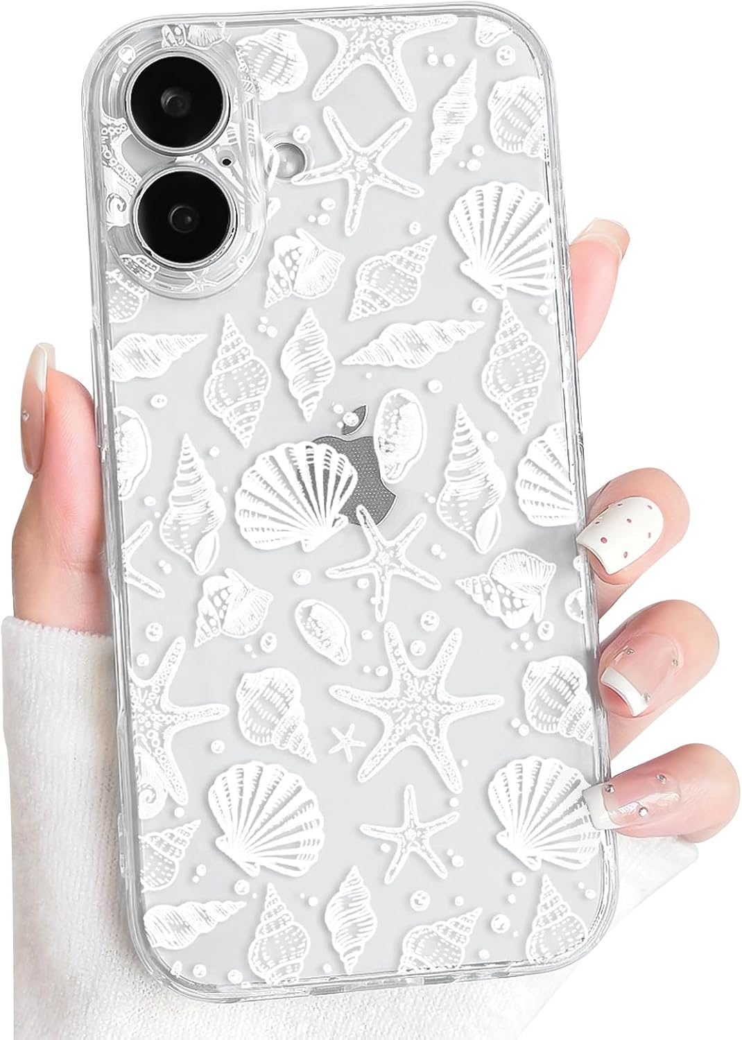 NITITOP for iPhone 17 Case Clear Sea Animal - White Starfish