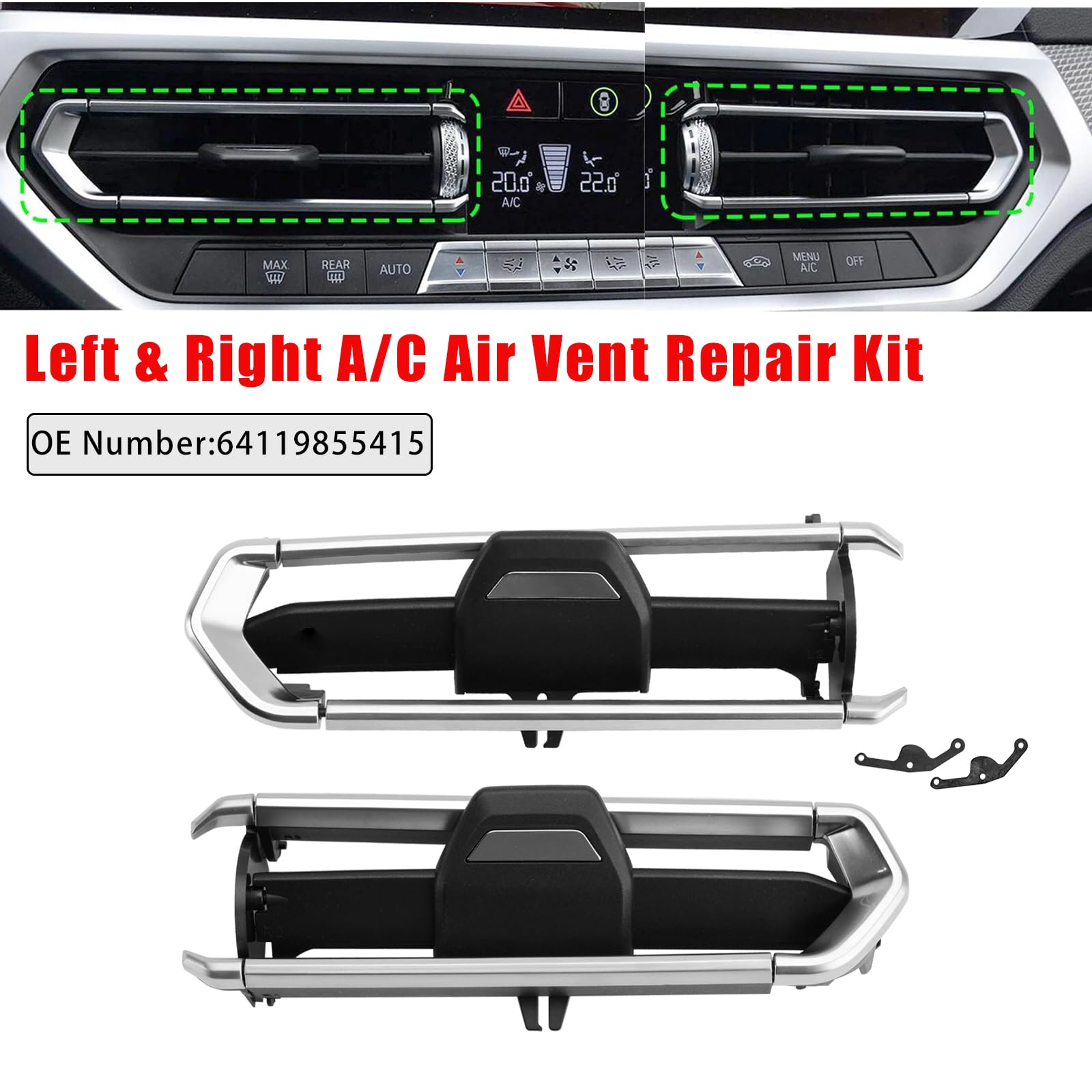 Linke & Rechte Klimaanlage Lüftung Reparatur Kit 64119855415 für BMW 1er F40 2020-2022 für 2er F44 2020-2022 für 3er G20 G28 2019-2022 für 4er G26 2020-2022 für X3 X4 G01 G02 2022