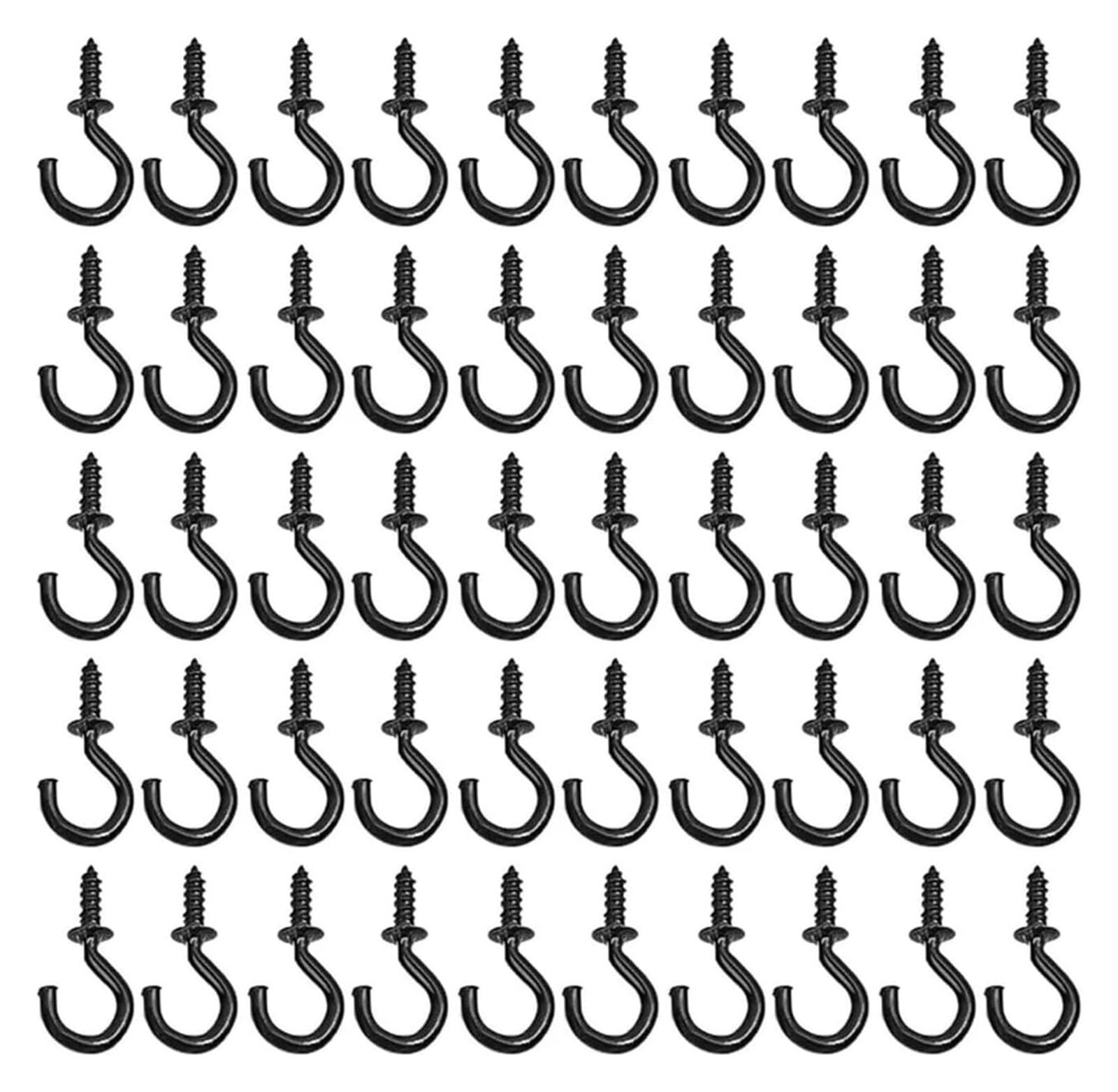 DQZRTUECA Gutter Outdoor Light Hooks Iron Self-Tapping Hooks for String Lights Multicolor 50-500 Pcs(Black,100pc)