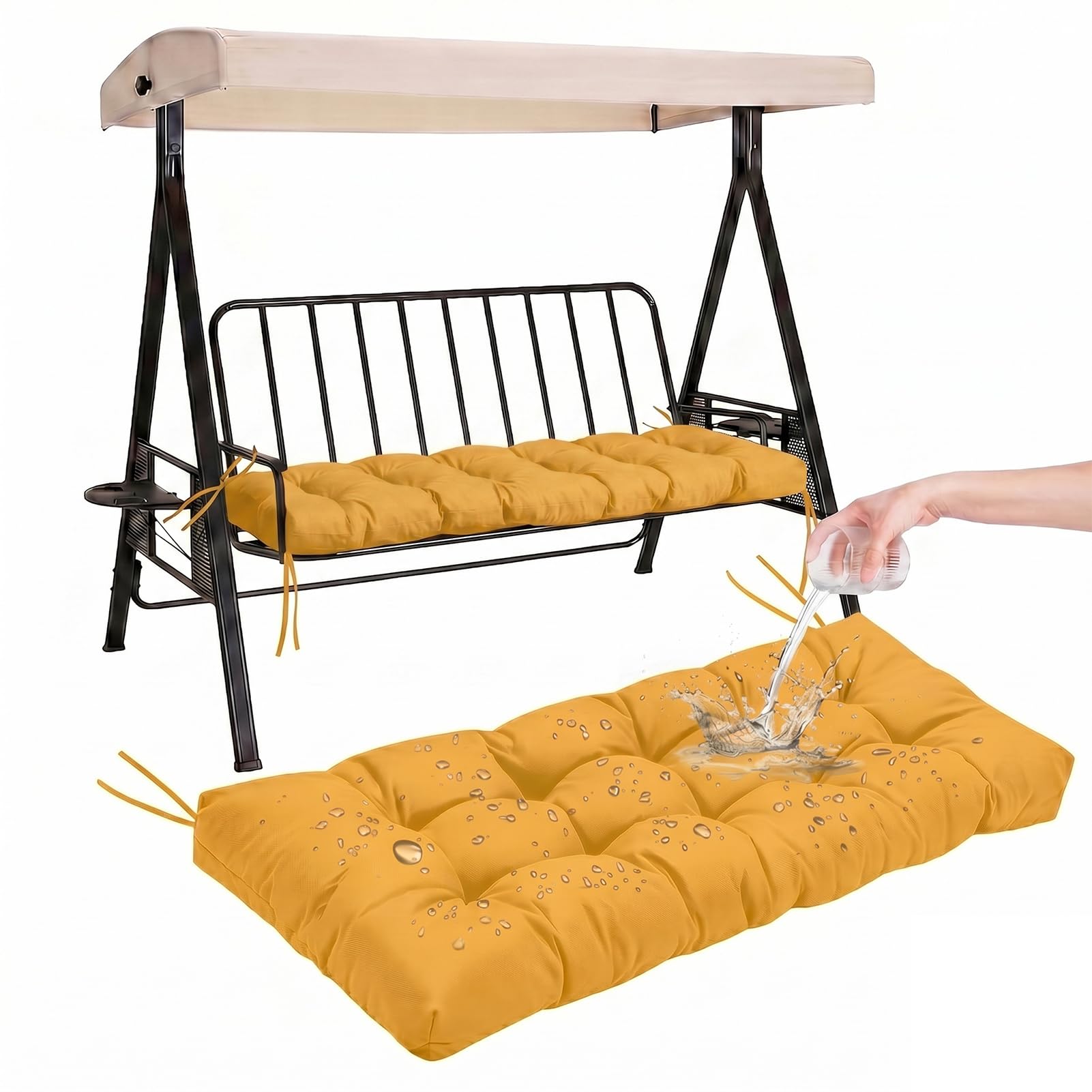 Coussins de balancelle imperméables 10 cm pour chaise longue et fauteuil en osier