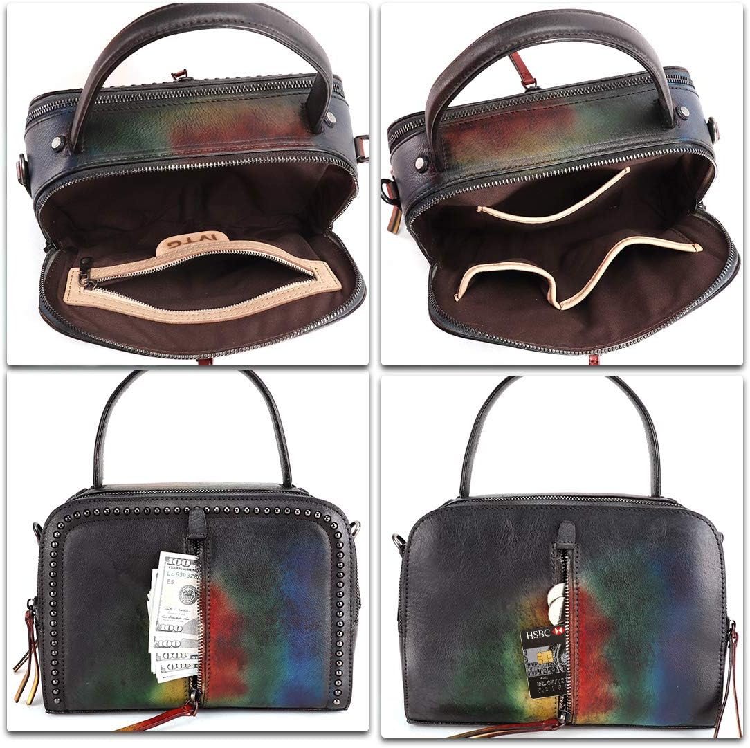 Genuine Leather Small Satchel Purses and Handbags Shoulder Bag for Women Vintage Real Leather Crossbody Purse with Strap - Image 7