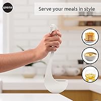 Vista 5 de OTOTO Swanky Swan Cucharón de Sopa - Cuchara de Sopa de Silicona, Sin BPA, Cucharones de Sopa Resistentes al Calor para Servir y Cocinar - Lindos
