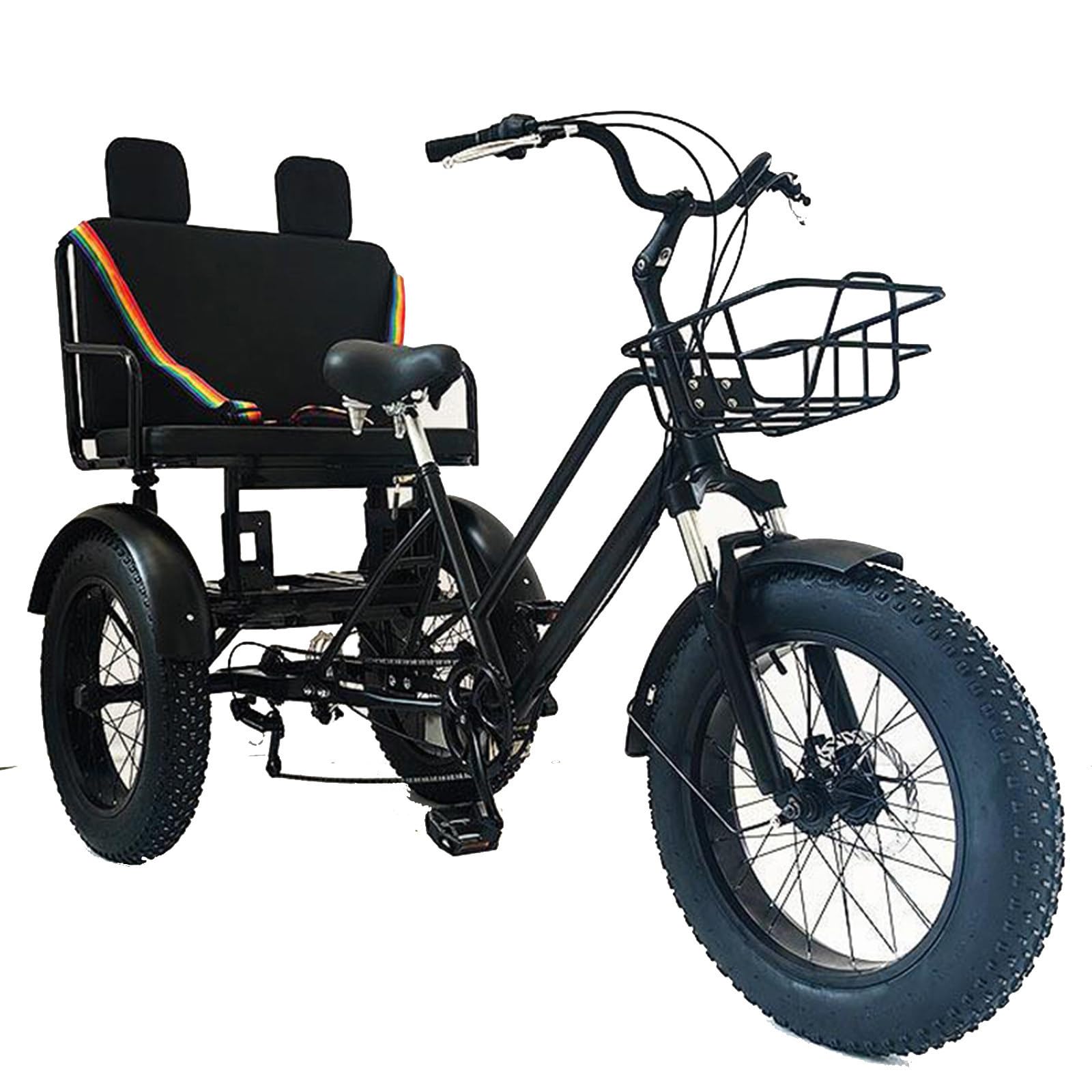 Amazon.co.jp: 大人用ファットタイヤ三輪車（助手席付き）、20インチ3