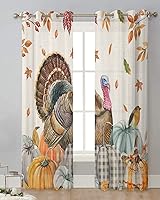 Vista 8 de Cortinas traslúcidas de Navidad de 39 pulgadas de largo, juego de 2 paneles de cortinas para cocina, dormitorio, sala de estar, puerta, pasillo