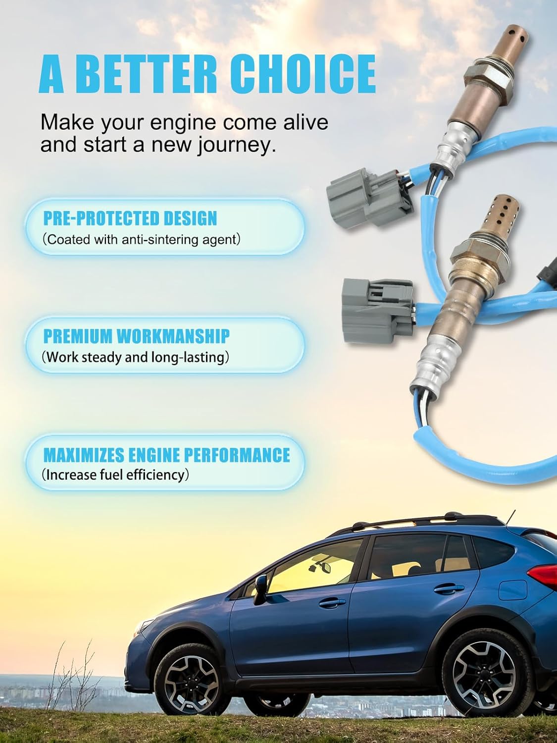 TAUTOY 2PCS 250-241123 250-54046 O2 Oxygen Sensor Upstream and Downstream (2.4L L4) for Honda CRV 2005-2006,250241123,25054046