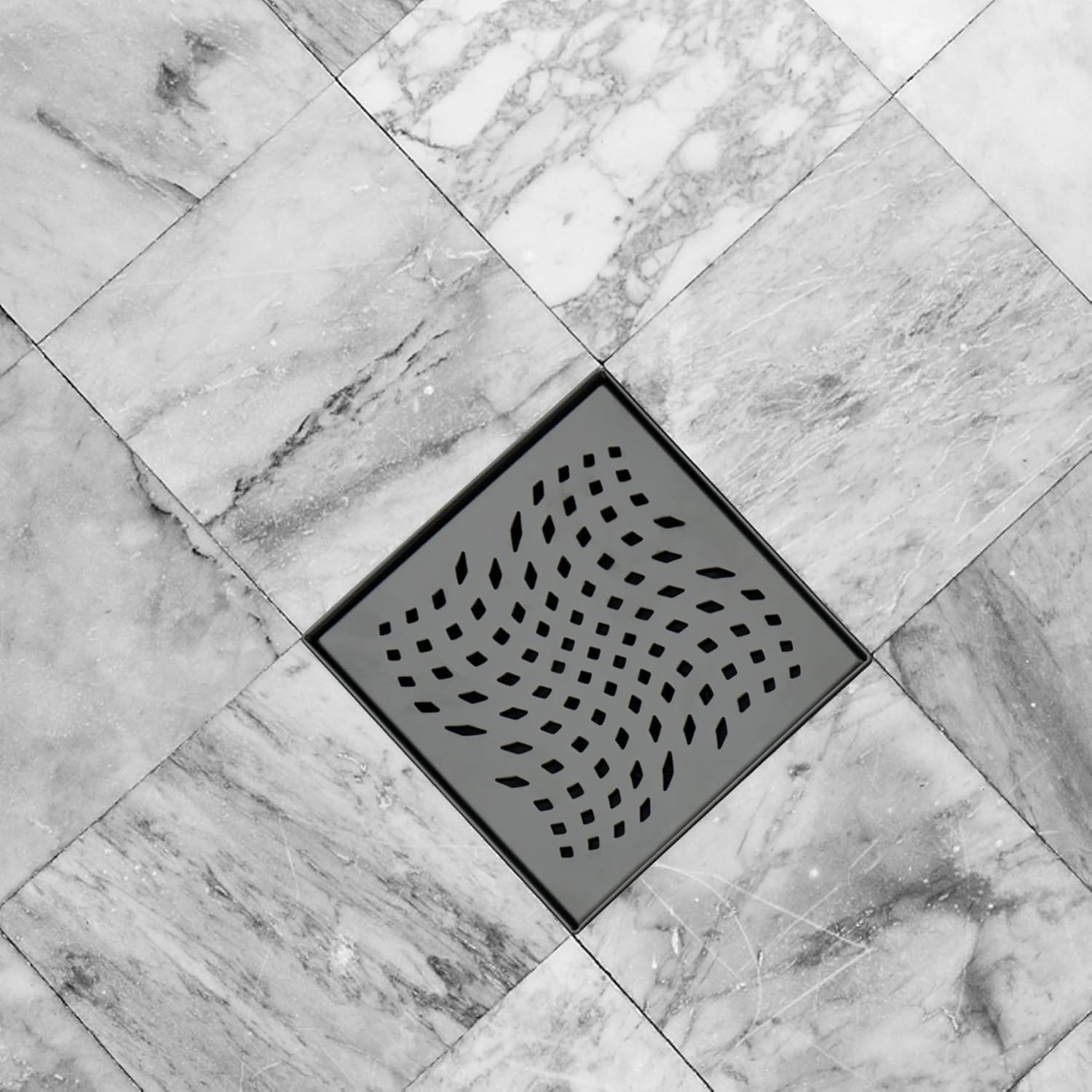 Buy Matte Black Shower Drain with Flange , HIDROP SUS 304 Stainless