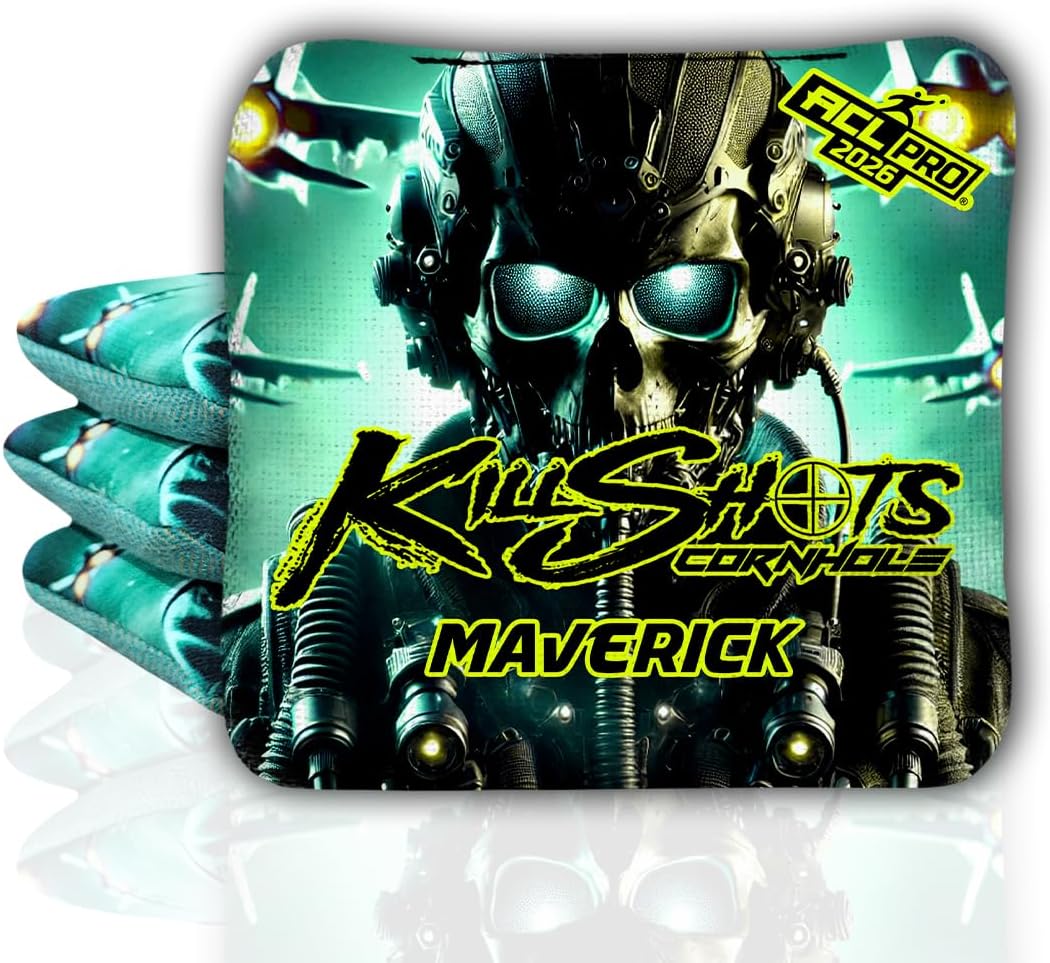 Killshots Cornhole | Maverick Series | Limited Edition | ACL Pro Certified Cornhole Bags | Premium Quality | Dual-Speed | Durable & Weather Resistant | Set of 4 Bags