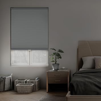 DEZ FURNISHINGS Cordless 1.5" Blackout Cellular Shade, Energy Saver, 20" W x 84" H, Gray Cloud