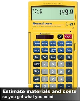 Calculated Industries Material Estimator Calculator (4019) + Construction Master Pro Workbook and Study Guide (2140)