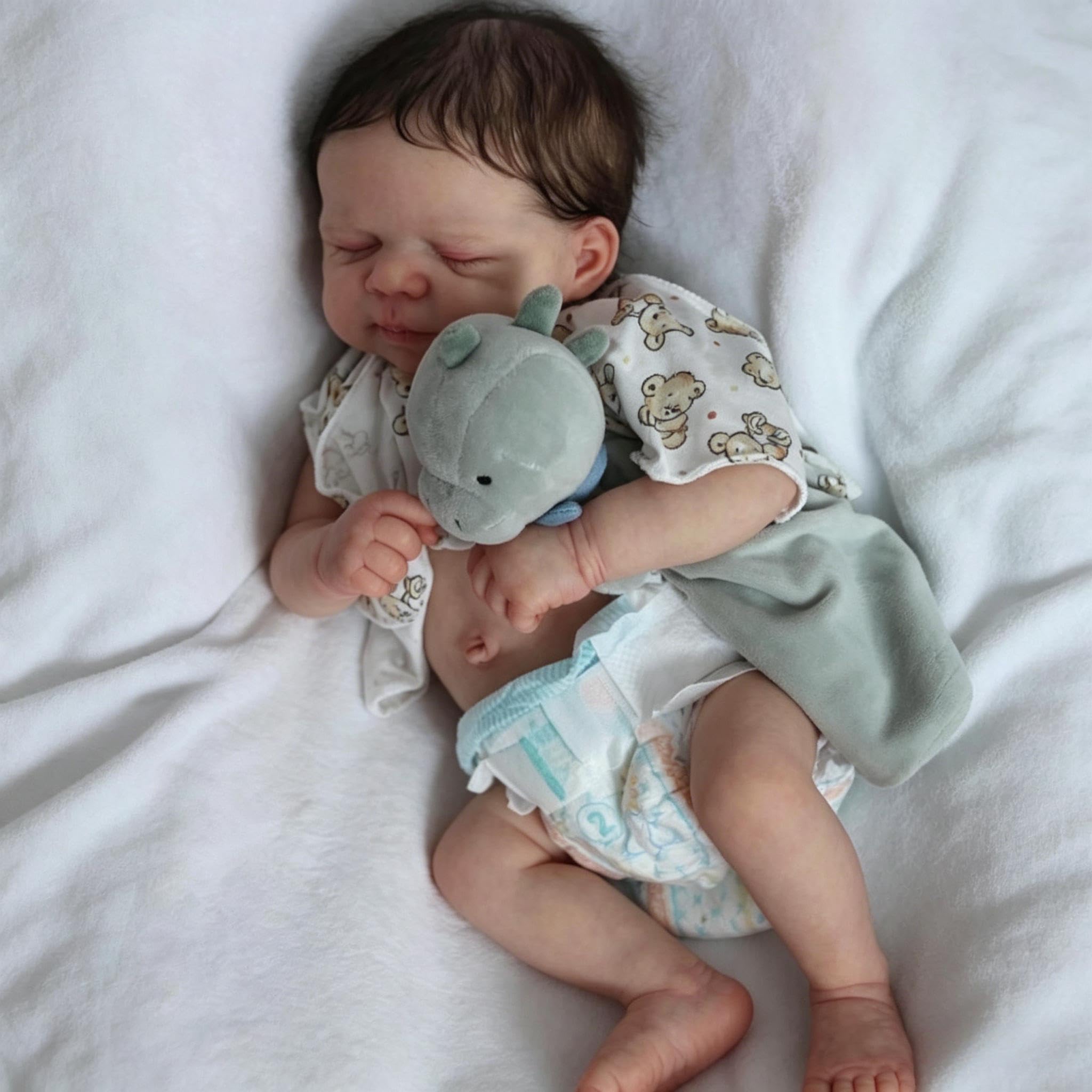 RXDOLL Realistyczne lalki Reborn Baby Lalki silikonowe na całe ciało dla dziewczynki 45 cm pełne silikonowe realistyczne noworodka lalka bobas realistyczne reborn niemowlęta lalki prawdziwe życie jak