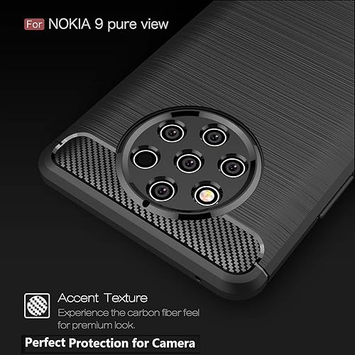 Miniatura 6 de CruzerLite Funda compatible con Nokia 9 PureView de fibra de carbono, absorción de golpes, delgada, compatible con teléfono celular, Nokia 9