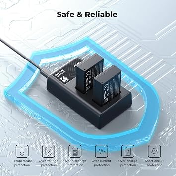 K&F CONCEPT LP-E17 Battery and Dual USB Charger for Canon EOS R100 R8 R50 RP R10, Rebel T8i, T7i, T6i, T6s, SL2, SL3, EOS M3, M5, M6, EOS 200D, 77D, 750D, 760D, 800D, 8000D