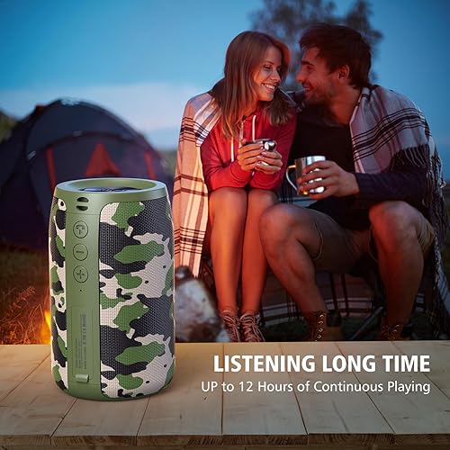 Vista 20 de ZEALOT Altavoces Bluetooth portátiles, altavoz inalámbrico, S32 Samll altavoz al aire libre, impermeable IPX5, emparejamiento Negro