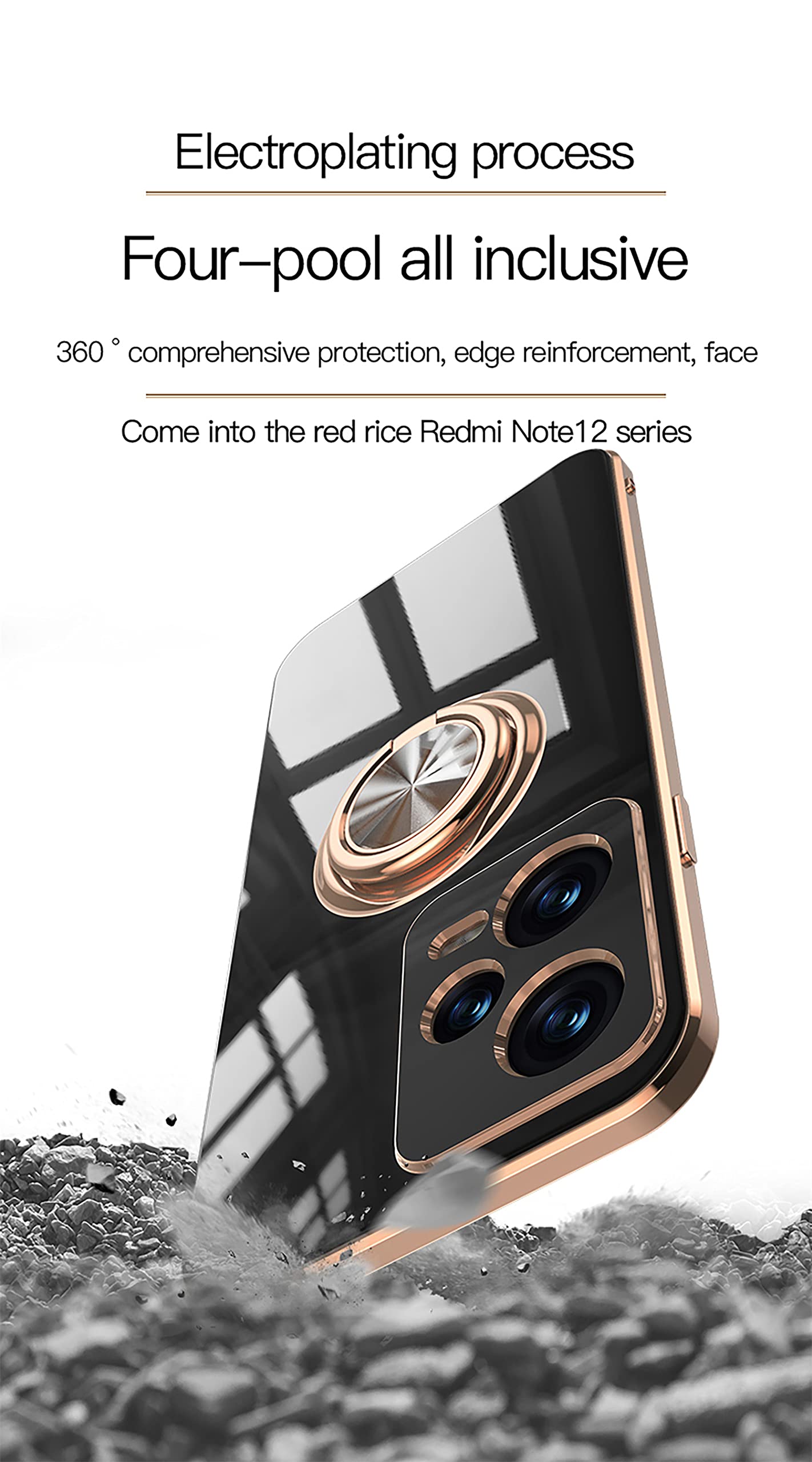 RonRun Cover per Xiaomi Redmi Note 12 Pro Plus, Custodia con
