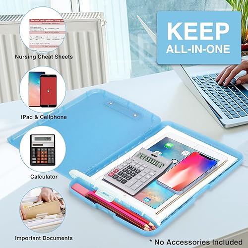 Miniatura 129 de Sooez - Sujetapapeles de documentos clínicos con almacenamiento, sujetapapeles de plástico resistente y alta capacidad con soporte para bolígrafo