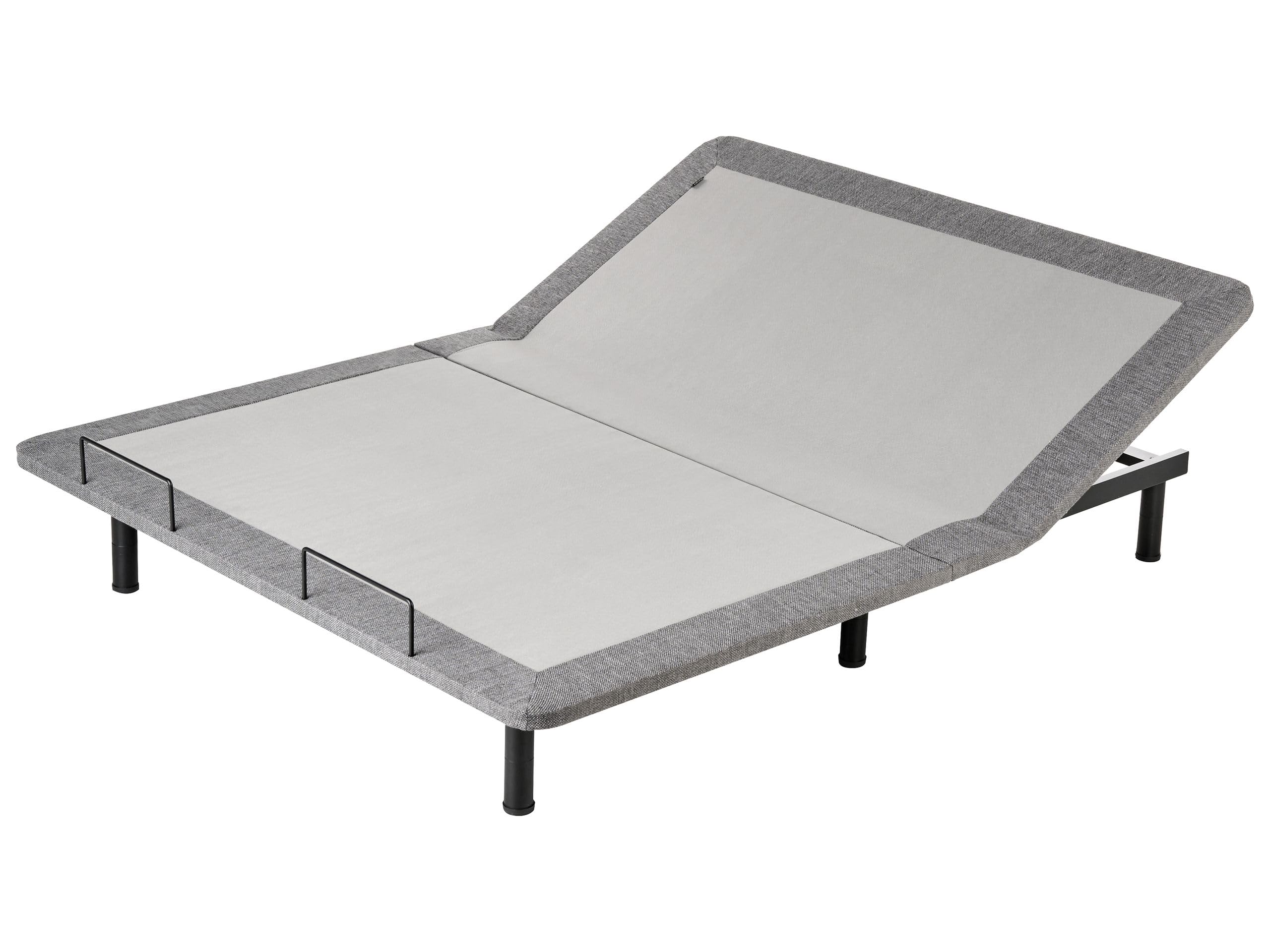 Beliani Sommier Électrique Réglable en Fer et Polyester 160 x 200 cm avec Télécommande Gris Brunoy